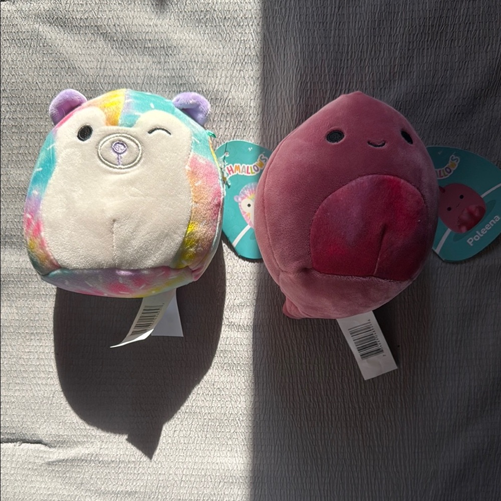 Squishmallows Tie-Dye and Pink Plush Duo